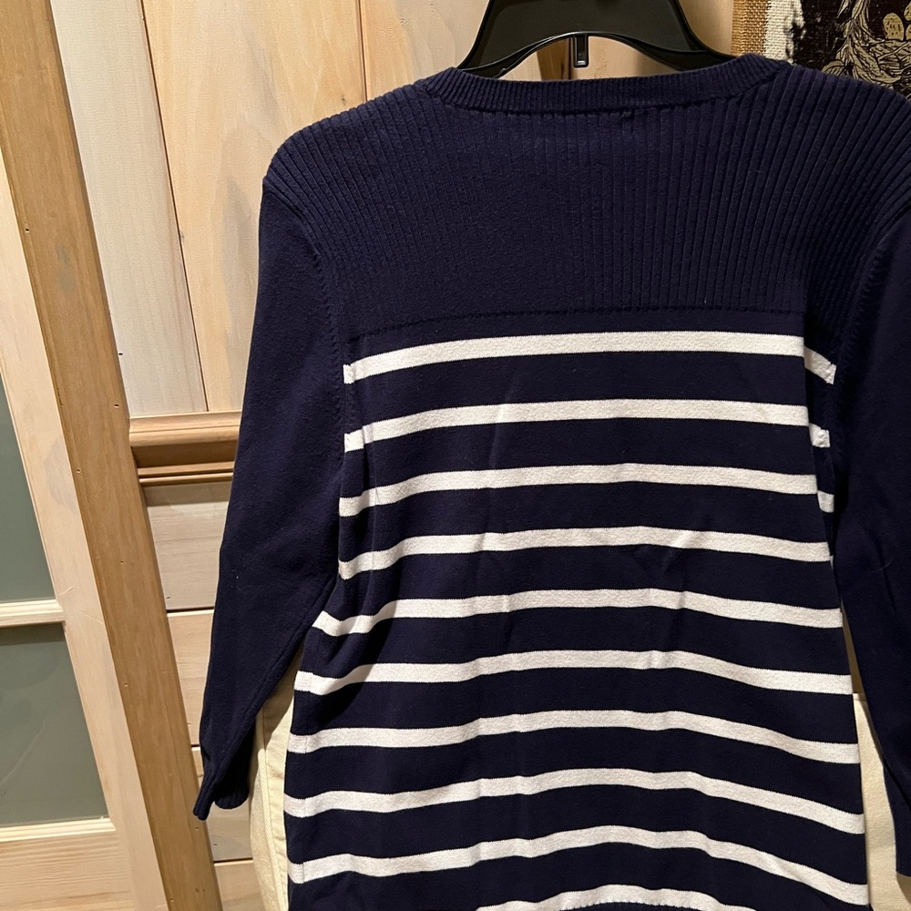 Navy and White Striped Sweater